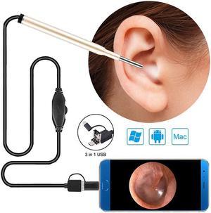 3 in 1 Ear Cleaning Endoscope 3.9MM Child Ear Otoscope Ear Scope Inspection Camera with 6 Adjustable LEDs For PC USB-C Android