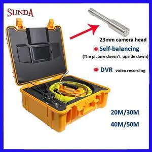 9inch Pipe Sewer drain underground plumbing Inspection Camera auto self balancing 23mm camera head DVR self level