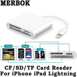 TF CF Card Reader Digital Camera Kit Compatible OTG Data Cable Needn't APP For Apple iPhone iPad Mini / Pro Air iOS Lightning