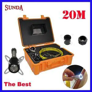 shipping sewer drain pipe inspection camera with 20m cable endoscope camera plumbing camera 12pcs led lights