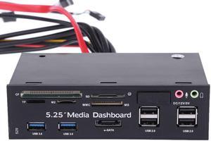 Card Reader USB 3.0 Front Panel Media Dashboard Multi-Function Front Panel Card Reader USB 2.0 and USB 3.0 5.25"