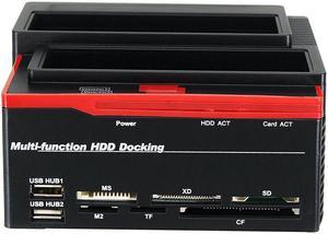 2.5 Inch/3.5 Inch USB 3.0 to 2 SATA 1 IDE HDD Hard Drive Docking Station Drive Disk Clone Card Reader USB3.0 M2 TF SD S