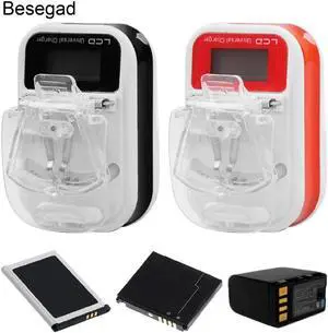 Universal Battery Charger Travel USB Wall Charger with LCD Display for Mobile Phone Camera Nokia  EU Plug Type