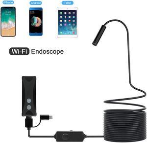 1/2/3/5M WIFI Endoscope Camera Mini Waterproof Soft Cable Inspection Camera 8mm USB Endoscope Borescope Endoscope For iphones