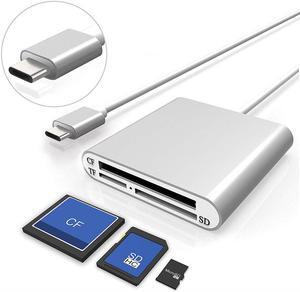 3-in-1 Type C USB 3.0 Memory Card Reader Writer Compact Flash Card Adapter For CF/SD/TF Micro SD/ Micro SDHC/MD/MMC/SDHC/SDXC
