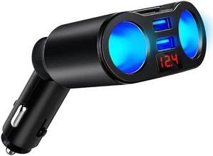 Charger 3.1A 2 Port Cigarette Lighter Socket Splitter Plug LED Display  Charger Adapter For iPhone  Phone MP3 DVR