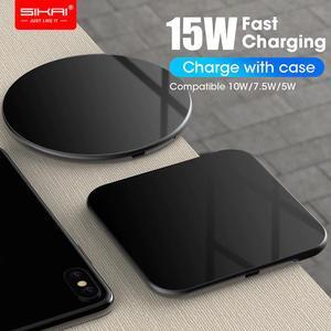 15W QI Quick Charging Wireless Fast Charger usb tpye c QC 3.0 Mobile phone Station For iphone  S8 galaxy s10  SIKAI