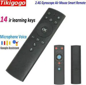 T1M Gyroscope Air Mouse 14 IR Learning Mic for Google Voice Search for Android Smart TV Box PK G10 G20 s Remote Control