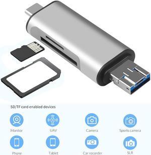 Portable 3 In 1 OTG Type C Card Reader USB 3.0 USB A Micro USB Combo To 2 Slot TF SD Card For Smartphone PC Fast Transfer