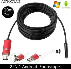 10m Borescope USB Camera Endoscope 7MM  OTG Micro USB Endoscopic Inspection Camera with 6 LED for Android/Win7/8/10