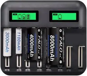8-slot LCD Battery Charger Universal With LCD Display Charging Protection For AA D C Type No. 5 No. 7 Rechargeable Battery NC556