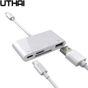C05 Type-C Multi Adapter For PD charging USB connector SD TF CF Card Reader for Macbook Laptop iPad pro HUAWEI Xiaomi