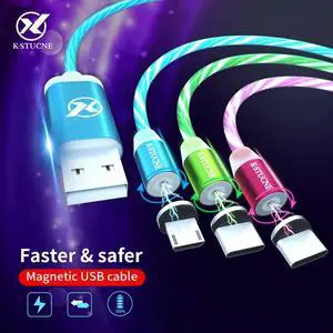 Glowing Magnetic Cable Micro usb Type C Charging Adapter Phone Micro usb Type-C Magnet Charger usb c For iphone