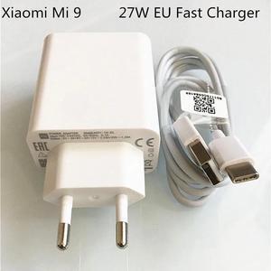 27w Usb Fast Charger QC4.0 Quick Turbo Charge Adapter Type C Cable for Mi 9 9se 8  9T Pro A3 Redmi K20 Note 9S 8T 7 8 Pro