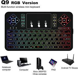 Mini  Bluetooth Wireless Keyboard Cool Backlit with Touchpad Q9 Air Mouse Remote Control For Android TV Box Tablet