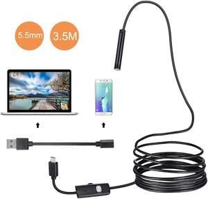 1/2/5M 5.5mm 6 LED USB Endoscope Snake Inspection Camera IP67 Waterproof For Phone PC Android Borescope Camera With 6pcs led