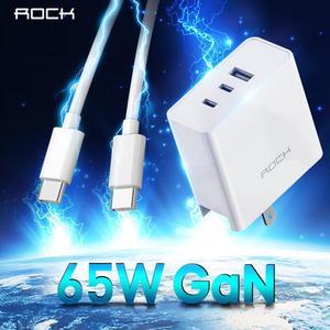 GaN 65W Fast PD Charger for iPhone 11 Pro Macbook 3 Port USB Type C QC 4.0 Charger Foldable Adapter Wall Charger for