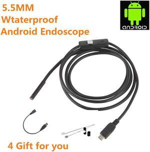 5.5mm Endoscope Micro USB Inspection Borescope Camera for Android PC Flexible IP67 Waterproof Notebook 6leds Adjustable