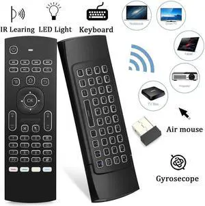 Air Mouse Remote Control 2.4G RF 3 Gyro 3Gsensor Wireless backlight Keyboard For X96 mini KM9  H96 MAX K7 Android TV Box