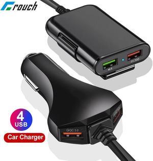 60W QC 3.0 4 USB Car Charger Front Back Seat Adapter Portable quick charge 3.0 Car USB Charger for iPhone