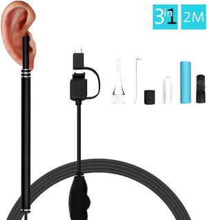 3 in 1 Ear Heard Inspect Camera 5.5mm Ear Endoscopy 480P Earwax Cleaning Earpick Endoscope for Android Smartphone PC