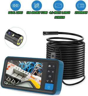 Lens 1080P Industrial Endoscope 8mm Pipe Sewer Inspection Camera 4.5in Screen Waterproof Borescope Wifi Phone Snake Camera