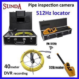 512HZ Transmitter and receiver drain/pipe inspection camera self level 40m cable dvr video&audio recording 512hz locator&sonda