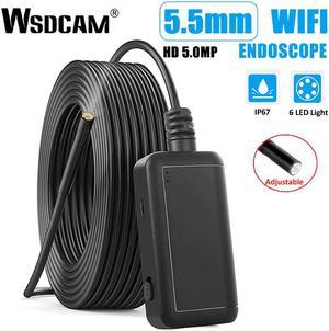 F220 WIFI Endoscope Camera IP67 Waterproof Hard Cable Inspection Cameras 5.5mm 6 LED Endoscope Borescope for IOS Android