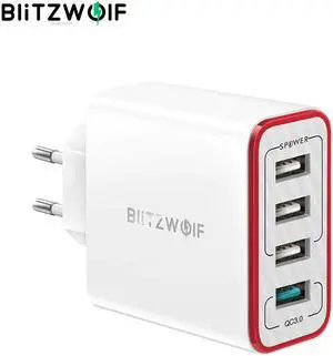 4 Ports QC3.0 Quick Charge EU Plug LED Light 30W 2.4A USB Travel Wall Charger Power3S For iPhone Android For N-Swich