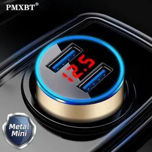 3.1A UnIversal Car Charger Quick Charging With LED Display For Iphone X   Smartphone Dual Port Fast Car USB Charger