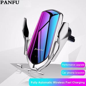 10W Wireless Charger Car Holder R1 Automatic Clamping Smart Infrared Sensor Qi GPS Air Vent Mount Mobile Phone Bracket Stand