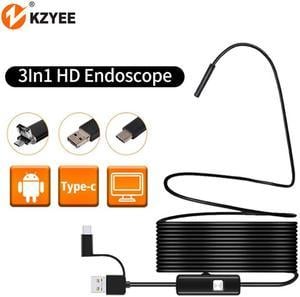 3 in 1 Micro USB Endoscope Camera 7MM IP67 Waterproof With 6 Leds Type-c Borescope Inspection Camera for Android Smartphone PC