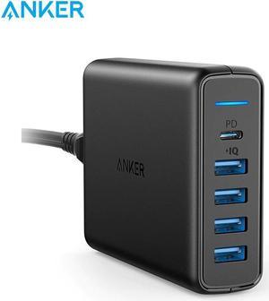 USB C Premium 60W 5-Port Desktop Charger with One 30W Port for  MacBook Nexus 5X/6P 4 PowerIQ Ports for iPhone iPad