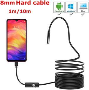 8mm HD Lens 1M/2M/5M/10M Hard Cable Android USB Endoscope Camera Led Light Borescopes Camera For PC Android Phone