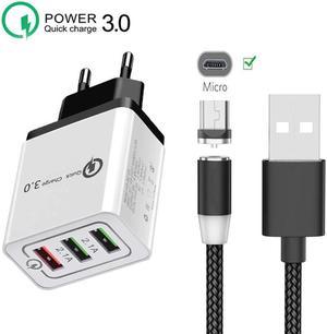 Plug QC 3.0 Travel Fast Charger For   7A 7C 8A 6C Pro 5A 6A 6X 7X 8X 8S P8 P9 Magnetic Cable Micro USB Data Wire