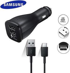 30w Car Charger Dual USB Cigarette Car Phone Charger AFC Adapter Type C Cable for Galaxy S20 S10 S8 S9 Note 10 Plus A90