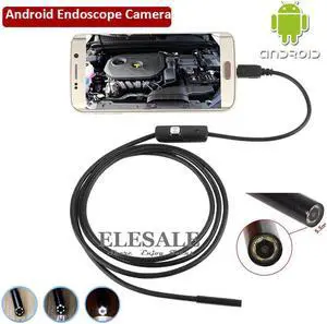 5.5mm 1M Cable Waterproof Endoscope Camera 6LED OTG USB Android Borescope Inspection Underwater Fishing For Windows PC