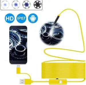 7mm Lens 3 in 1 Endoscope HD 720P USB OTG Snake Endoscope Waterproof With 6 LEDs Inspection Pipe Camera For Android Phone PC