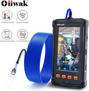 1080P HD 5.5mm Borescope Inspection Snake Camera IP67 Waterproof Industrial Endoscope with 4.3'' IPS Screen 8GB TF Card