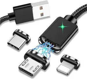 Magnetic Usb Charging Cable Micro Usb Type C For Lighting Magnet Fast Charger 3a Wire For iphone  Redmi Note 7 8