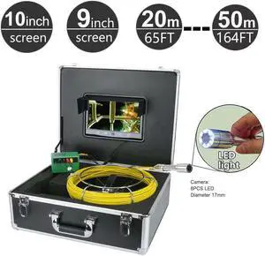 20-50M Sewer Pipe Pipeline Drain Inspection System 10 inch Monitor 1000TVL Snake Drain Waterproof Pipe & Wall Video 17mm Camera