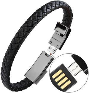 Leather Mini Micro USB Bracelet Charger Data Charging Cable Sync Cord For iPhone6 6s Android Type-C Phone Cable