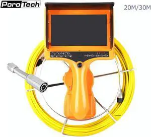 Sewer Camera with Distance Counter and DVR/Portable Endoscope Inspection Camera 7DH 20M/65FT Cable 7inch 1000TVL