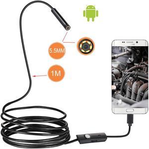 1m/2m Waterproof Endoscope Mini HD Camera Snake Tube 5.5 mm Lens USB Inspection LED Borescopefor Android Phone PC