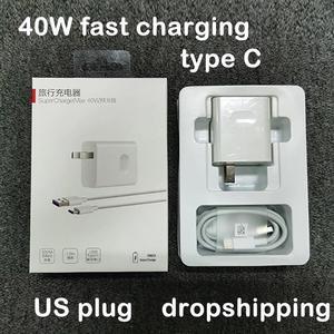 40W Super Fast Charger with 5A type C USB charging Data Cable for  P40/Mate 30  iphone US Japan korea 110V-220V