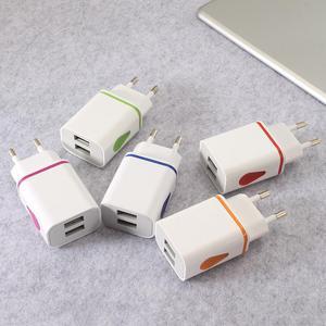 Universal 2.1A 5V LED 2 USB Charger Household and Travelling Fast Charging Device Travel Adapter EU/ US Plug USB Charger