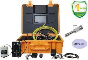 23mm Video Endoscope Borescope 512Hz Transmitter 7'Color LCD DVR ABS Case 20m Cable Pipe Video Inspection Camera Pipe Locator