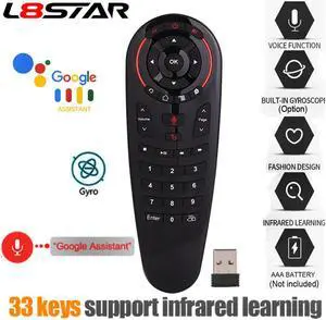L8star G30S Aero Mouse Wireless Google Voice Air Mouse 33 keys IR learning Gyro Smart remote control for android tv box Mini PC
