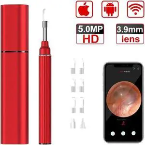 3.9mm WiFi Ear Otoscope 5MP Ear Inspection Camera Endoscope 5.5mm Ear Cleaner Scope Earwax Removal Kits  for iOS Android Phone