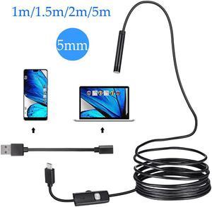 5.5mm  1/1.5/2m Lens Endoscope HD 480P USB OTG Snake Endoscope Waterproof Inspection Pipe Camera Borescope For Android Phone